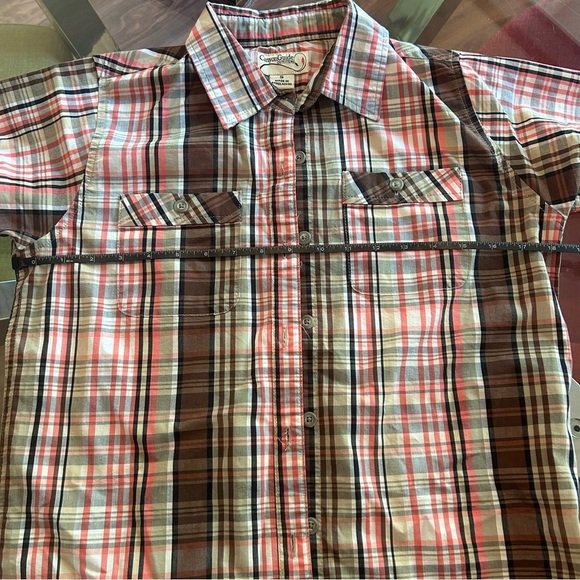 Women's Plaid Short Sleeve Shirt Size S Canyon Guide Outfitters Two Pockets - Picture 7 of 8